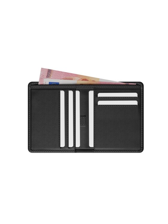 James Hawk James Hawk Mały Portfel Męski Męski skórzany portfel slim z RFID Czarny