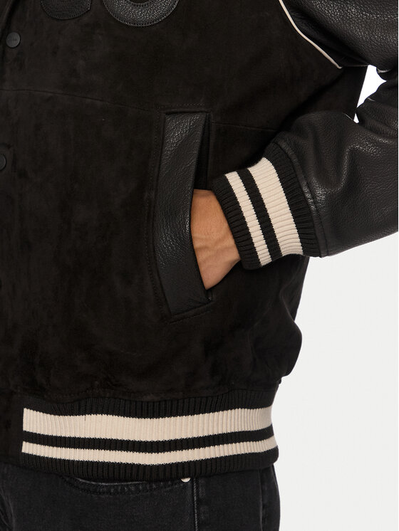 HUGO Hugo Kurtka skórzana Loder 50516870 Czarny Regular Fit