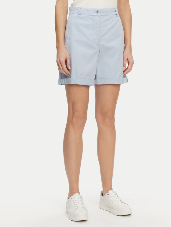 Tommy Hilfiger Tommy Hilfiger Pantalon scurți din material WW0WW42457 Albastru celest Regular Fit