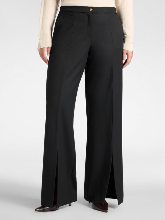 Elena Mirò Elena Mirò Spodnie materiałowe P041P000561N033 Czarny Flare Fit