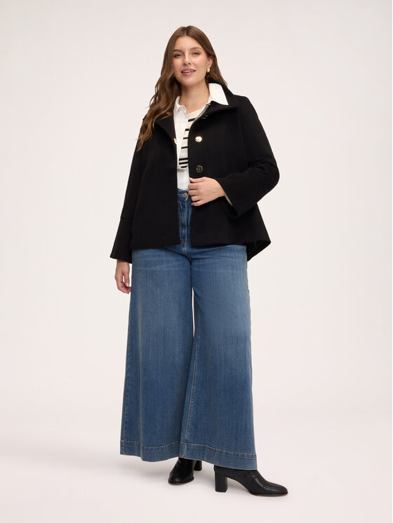 Fiorella Rubino Fiorella Rubino Płaszcz zimowy 8055T000403N033 Czarny Baggy Fit