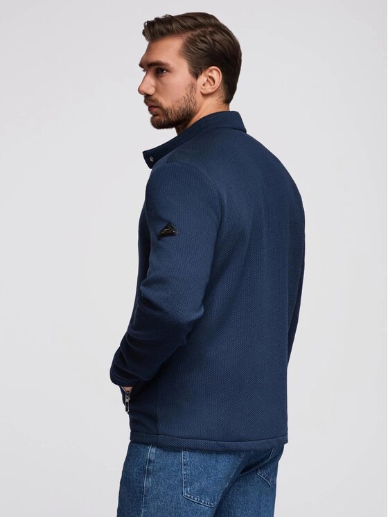 Ombre Ombre Kurtka przejściowa OM-JANP-0229 Niebieski Regular Fit