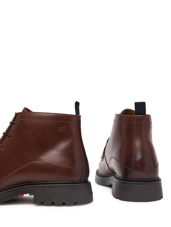Tommy Hilfiger Tommy Hilfiger Зимни обувки Corporate Casual Lth Moc Chukka FM0FM05987 Кафяв