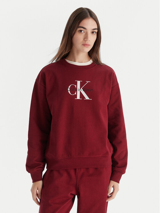 Calvin Klein Jeans Calvin Klein Jeans Pulóver Monologo LV047B234G Bordó Relaxed Fit