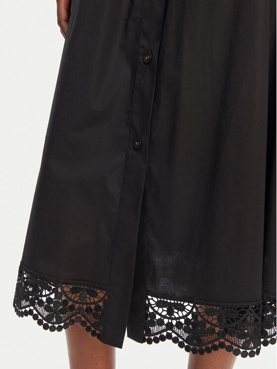 TWINSET TWINSET Trapecijos formos sijonas 251TT2095 Juoda Regular Fit