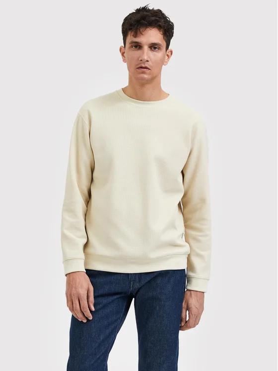 Selected Homme Sweatshirt Morell 16085661 Beige Regular Fit
