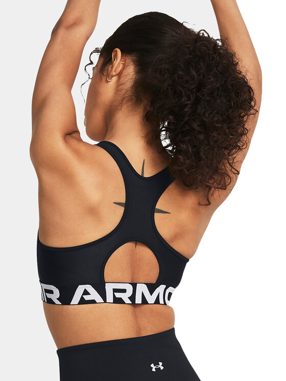 Under Armour Under Armour Biustonosz sportowy Ua Hg Authentics Mid Branded 1383544-001 Czarny Compression Fit