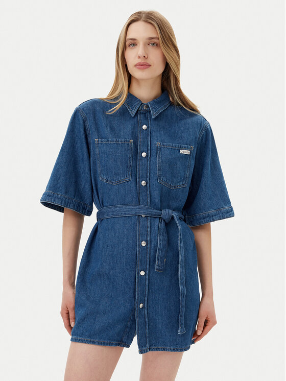 Calvin Klein Jeans Calvin Klein Jeans Džínové šaty J20J225169 Modrá Boxy Fit