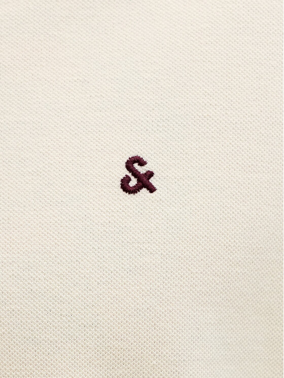 Jack & Jones Jack & Jones Тениска с яка и копчета Paulos 12136668 Кремав Regular Fit