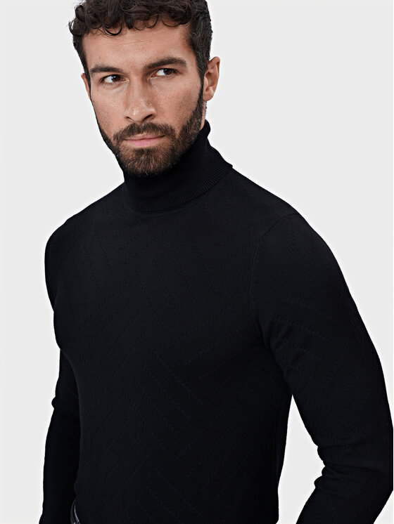 Evenemen Evenemen Sweter Golf Czarny Slim Fit
