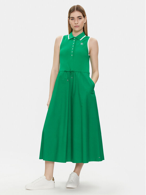 Tommy Hilfiger Tommy Hilfiger Vasarinė suknelė WW0WW41272 Žalia Regular Fit