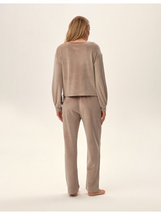 Esotiq Esotiq Piżama 42088 Beżowy Regular Fit