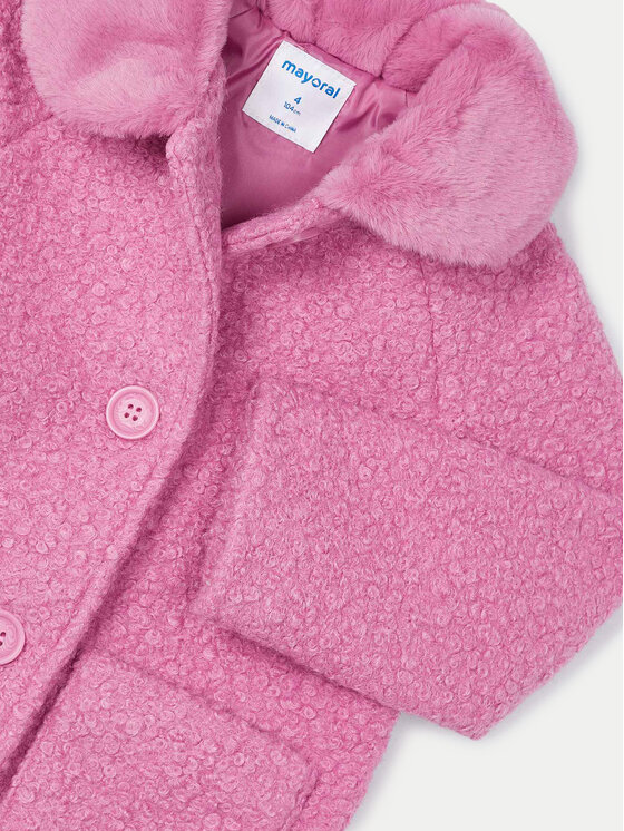 Mayoral Mayoral Cappotto in shearling 4487 Rosa Regular Fit
