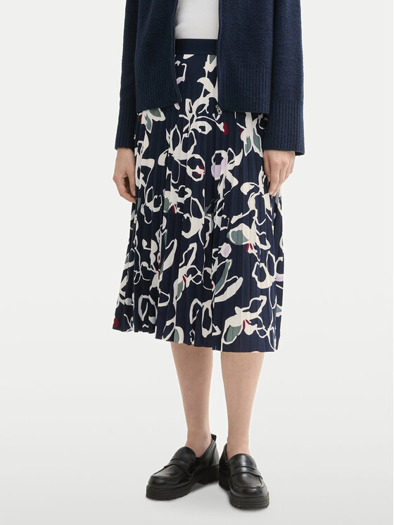 Tom Tailor Tom Tailor Plisuotas sijonas 1043057 Tamsiai mėlyna Regular Fit