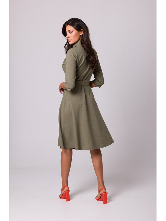 BeWear BeWear Sukienka codzienna B255 Zielony Regular Fit