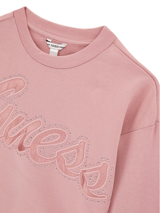 Guess Guess Μπλούζα J6YQ02 K4420 Ανοιχτό ροζ Relaxed Fit