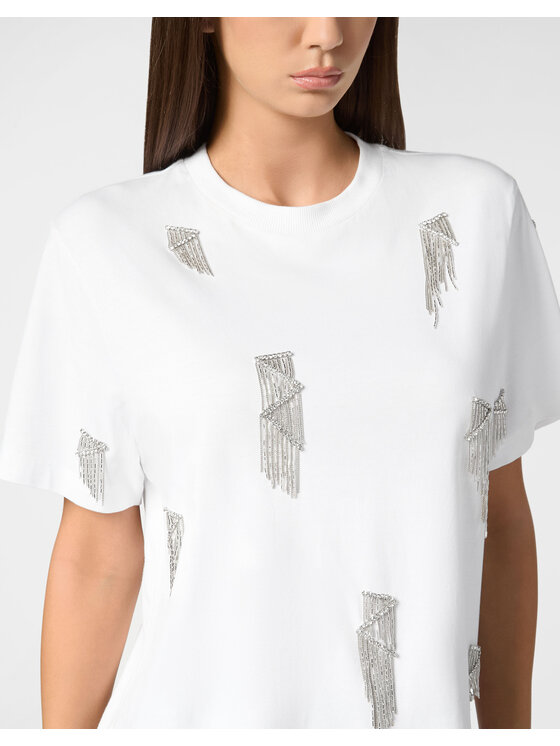 PHILIPP PLEIN PHILIPP PLEIN T-Shirt 22921 Biały Over Fit