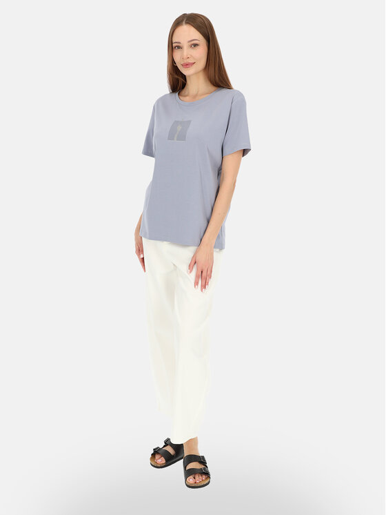 Potis & Verso Potis & Verso T-Shirt Roxa Niebieski jasny Regular Fit