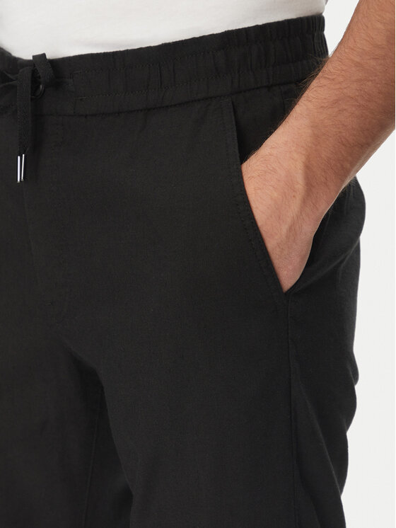 BOSS BOSS Riidest püksid Sanderson-L 50536881 Must Regular Fit