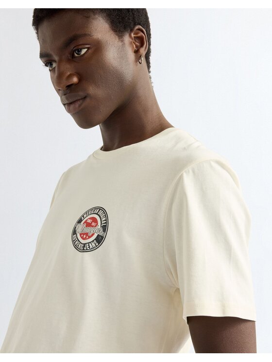 Wrangler Wrangler T-Shirt SMALL AMERICANA TEE Biały Regular Fit