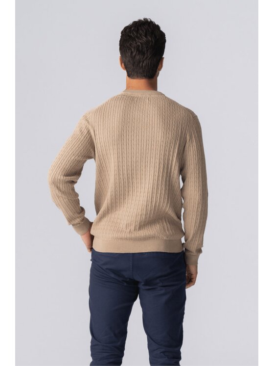 TeeShoppen TeeShoppen Sweter 'Basic Collection' Beżowy Regular Fit