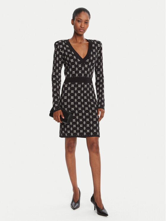 Gaudi Gaudi Kootud kleit 521FD13005 Must Regular Fit
