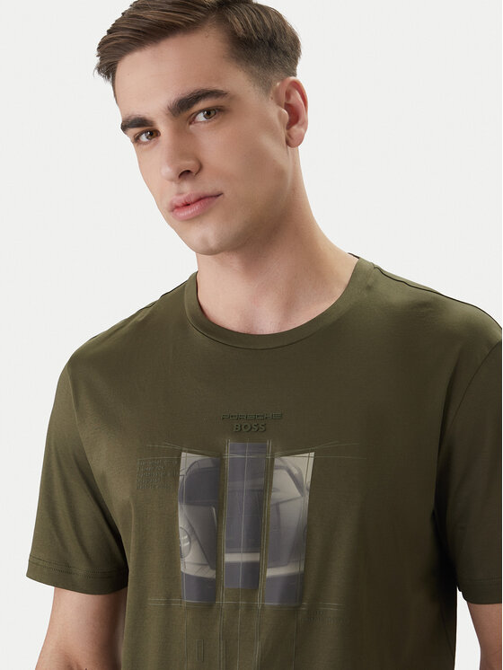 BOSS BOSS Tričko PS Spirit70 Grx 50559811 Zelená Regular Fit