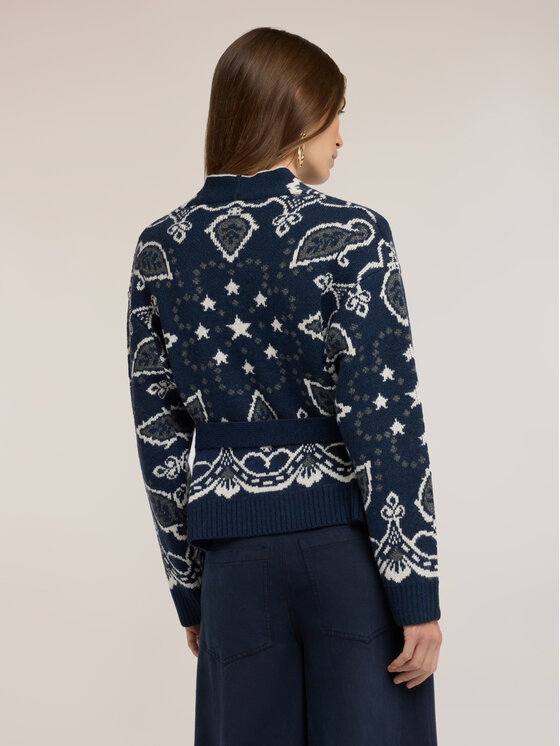 Motivi Motivi Cardigan M167E002484N0Z4 Blu Regular Fit