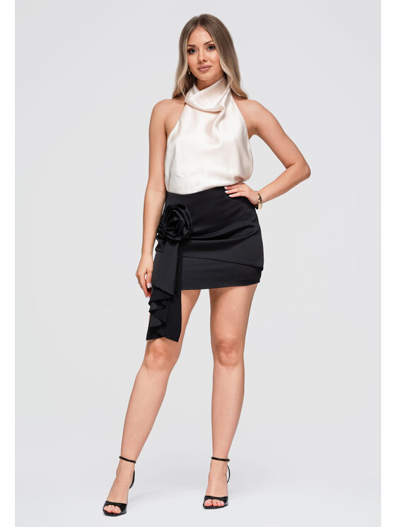 Ombre Ombre Spódnica mini OW-GL-E0009 Czarny Slim Fit