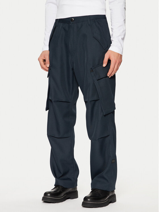G-Star Raw Bavlnené nohavice R-3N D25224 862 Tmavomodrá Straight Fit
