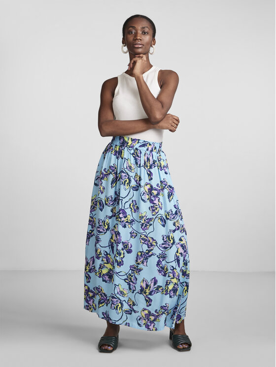 YAS YAS Maxi szoknya 26026340 Kék Regular Fit