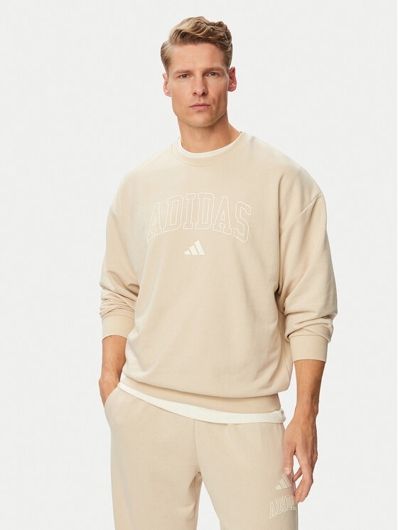 adidas Hanorac Seasonal Essentials Collegiate French Terry Crew KF4253 Bej Regular Fit