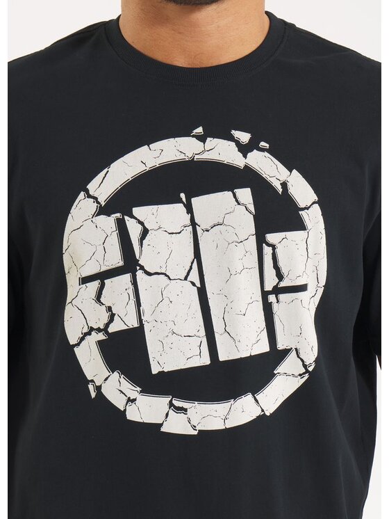 PITBULL PITBULL T-Shirt Koszulka męska Garment Washed SCRATCH XS Czarny Regular Fit