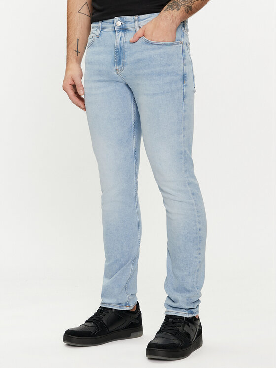 Calvin Klein Jeans Blugi J30J324852 Albastru Slim Fit