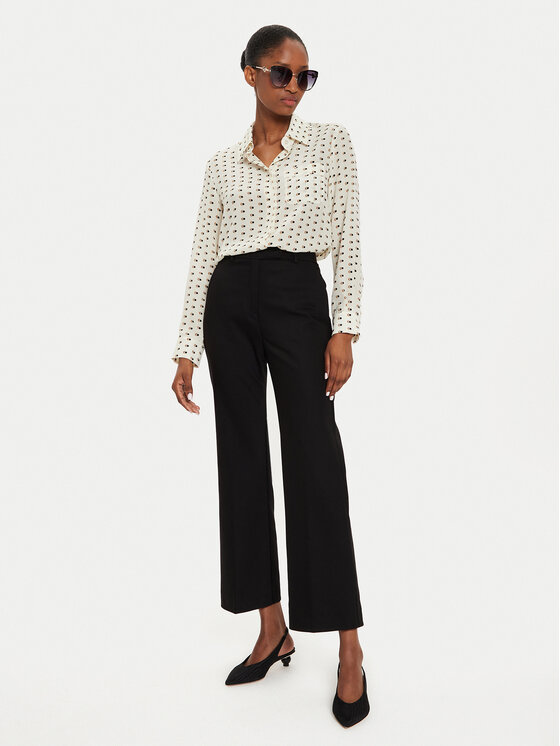 Marella Marella Bavlnené nohavice Kapok 2423136111 Čierna Regular Fit