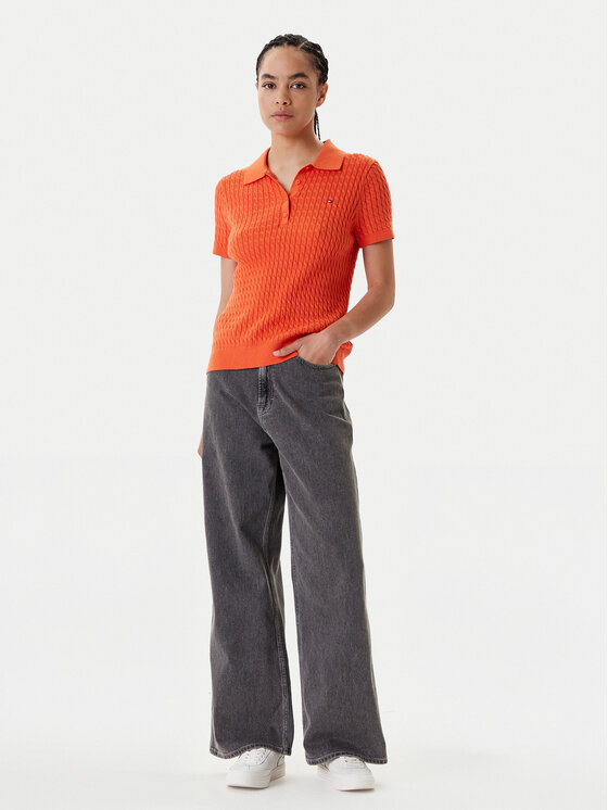 Tommy Hilfiger Tommy Hilfiger Megztinis Fine WW0WW41474 Oranžinė Regular Fit