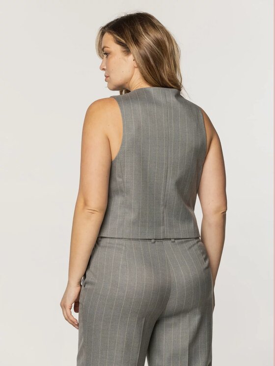 Willsoor Willsoor Kamizelka 67936 Szary Slim Fit