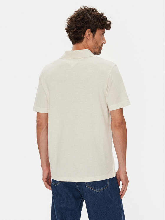 Tommy Jeans Tommy Jeans Тениска с яка и копчета Skipper DM0DM21657 Бежов Regular Fit