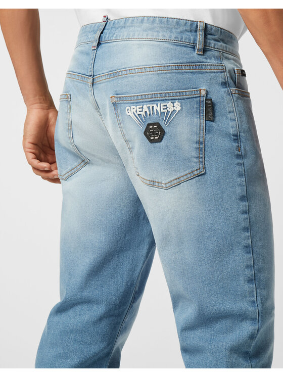 PHILIPP PLEIN PHILIPP PLEIN Džínsy 25897 Modrá Straight Leg