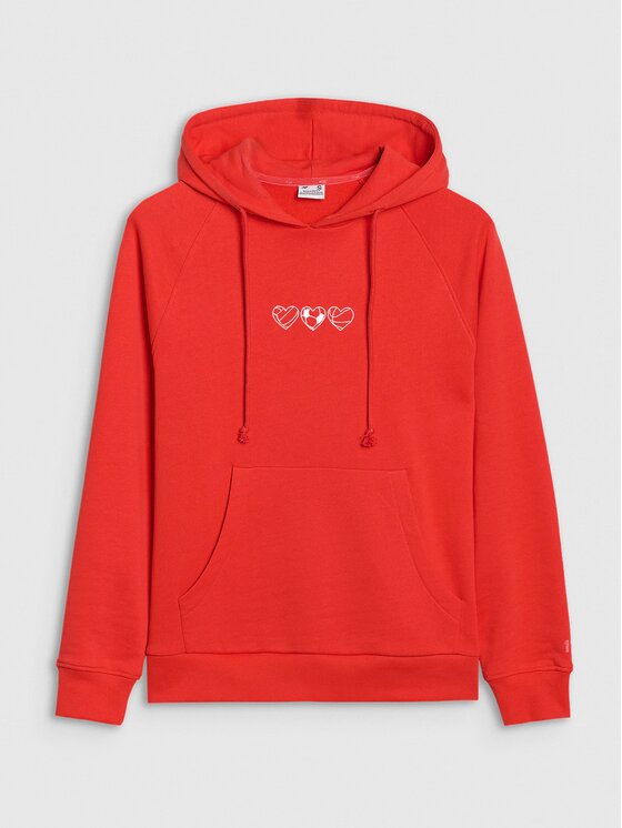 4F 4F Felpa 4FRSS25TSWSF2265-62S Rosso Regular Fit