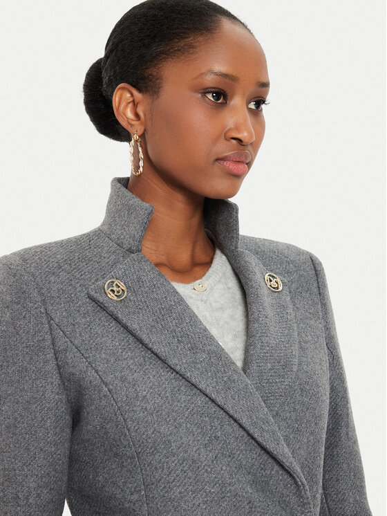 Rinascimento Rinascimento Vilnonis paltas CFC0120109003 Pilka Regular Fit