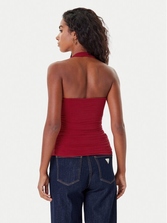 Guess Guess Top W5YP28 KACM2 Roșu Regular Fit