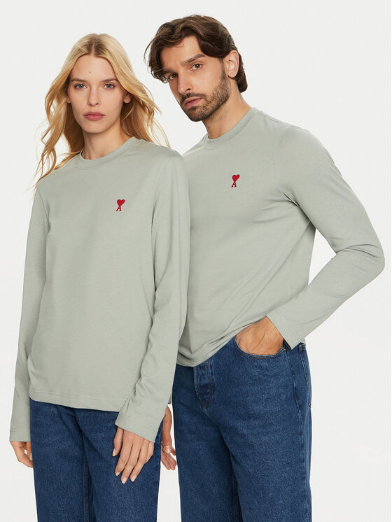 AMI Paris AMI Paris Тениска с дълъг ръкав UTS235.724 Сив Regular Fit