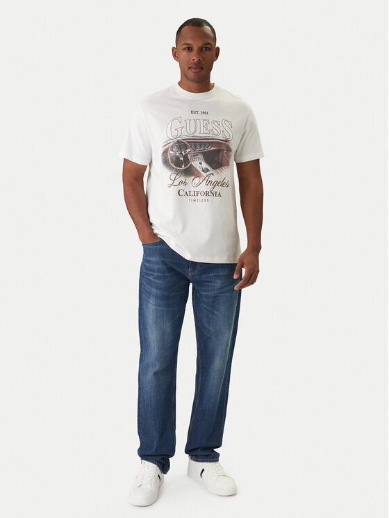 Guess Guess Tričko M6RI13 K8FQ4 Écru Regular Fit
