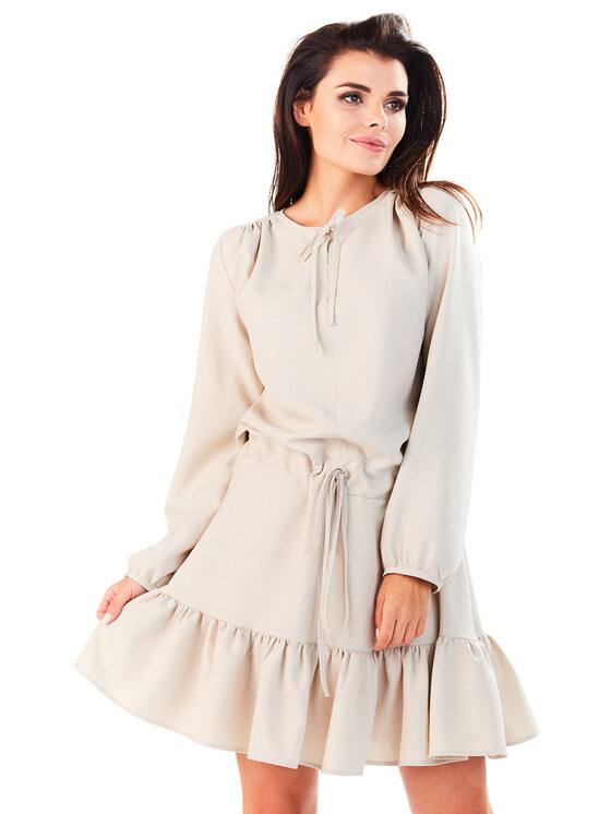 Infinite You Infinite You Sukienka letnia M143 Beżowy Basic Fit