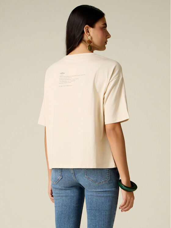 Oltre Oltre T-shirt G018J004661N021 Crema Over Fit