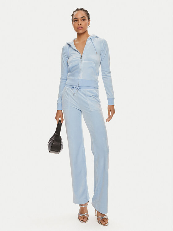 Juicy Couture Juicy Couture Majica dugih rukava Robertson JCAP176 Svijetloplava Slim Fit