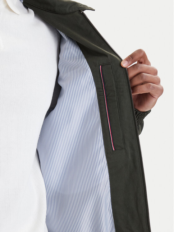 Tommy Hilfiger Tommy Hilfiger Bunda pro přechodné období Harrington MW0MW42507 Zelená Regular Fit
