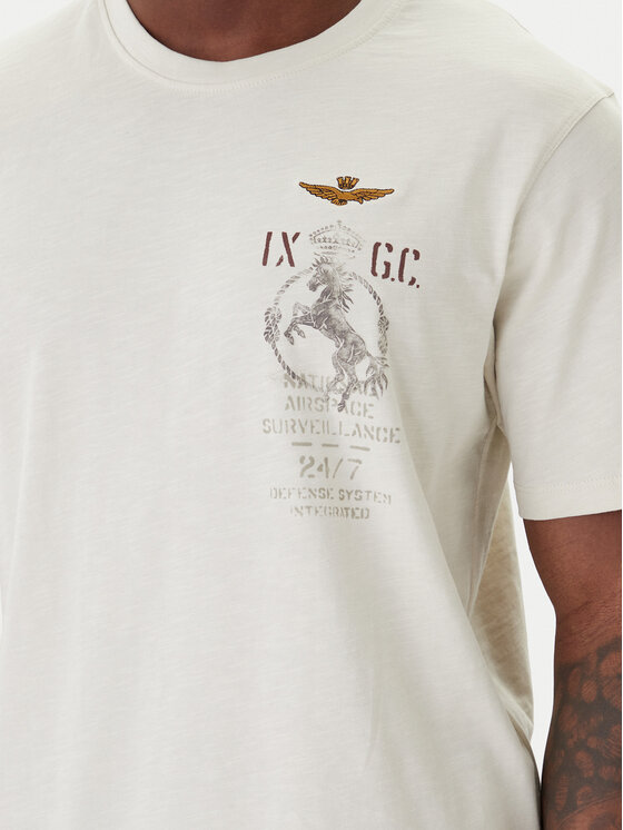 Aeronautica Militare Aeronautica Militare Marškinėliai 261TS2543UJ00686 Smėlio Regular Fit