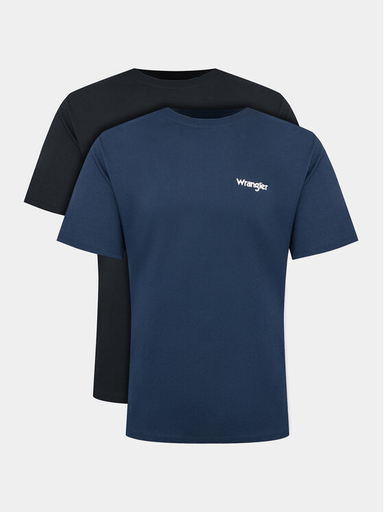 Wrangler Wrangler Komplet 2 t-shirtów W7BZFQE12 Granatowy Regular Fit